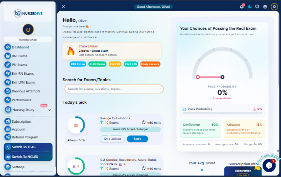 NurseDive nursing test bank
